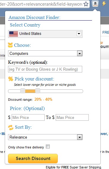 Amazon Discount Finder Google Chrome